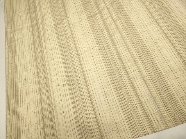 平和屋着物▽西陣　ぜんまい紬　三代目市三郎　雅生紬會　単衣　縞　証紙付き　正絹　逸品　DABH4849du