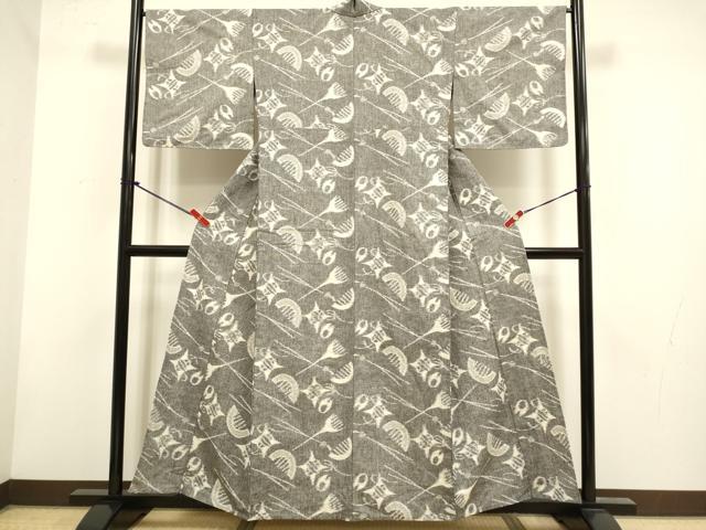 平和屋着物▽小紋・浴衣兼用　器物文　綿　逸品　DABH4850du