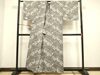 平和屋着物▽小紋・浴衣兼用　器物文　綿　逸品　DABH4850du