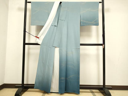 平和屋着物▽人間国宝　福田喜重　訪問着　単衣　箔散らし霞文　暈し染め　金彩　正絹　逸品　DABH4851du