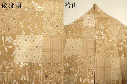 平和屋着物▽上質な小紋　単衣　吉祥花文　正絹　逸品　DABH4854du