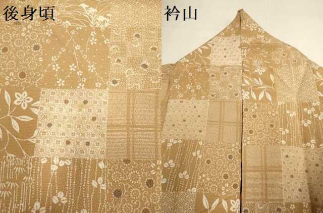 平和屋着物▽上質な小紋　単衣　吉祥花文　正絹　逸品　DABH4854du