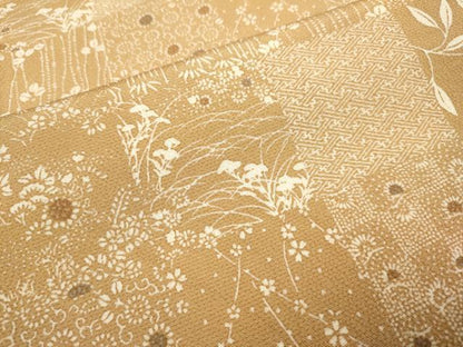 平和屋着物▽上質な小紋　単衣　吉祥花文　正絹　逸品　DABH4854du