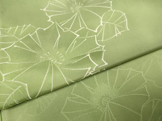 平和屋着物▽上質な小紋　単衣　草花文　暈し染め　地紋起こし　正絹　逸品　DABH4857du