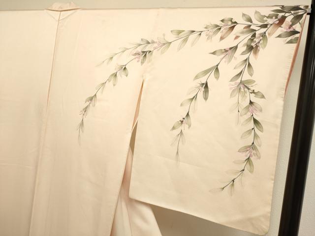 平和屋着物▼訪問着　手描き　草花文　暈し染め　正絹　逸品　DABH4860du