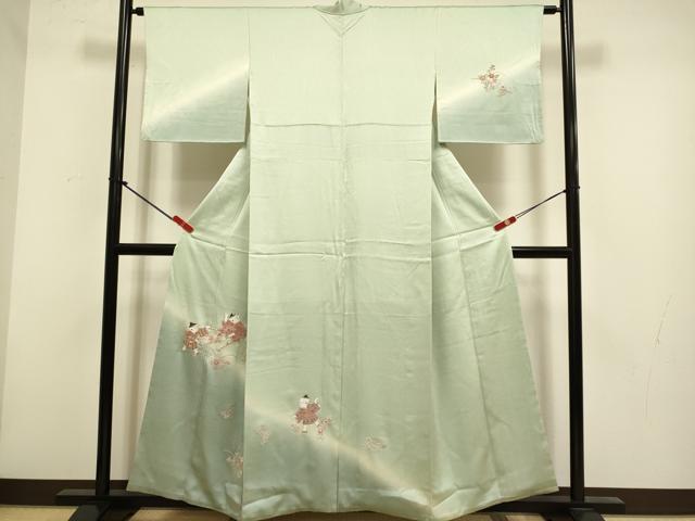 平和屋着物▼中国三大刺繍　相良刺繍　総刺繍　訪問着　童子　暈し染め　金糸　正絹　逸品　DABH4862du