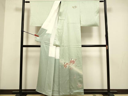平和屋着物▼中国三大刺繍　相良刺繍　総刺繍　訪問着　童子　暈し染め　金糸　正絹　逸品　DABH4862du