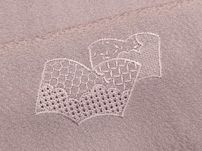 平和屋着物▼中国三大刺繍　スワトウ刺繍　汕頭刺繍　総刺繍　無地絵羽訪問着　冊子花文　濃い鴇浅葱色　正絹　逸品　DABH4870du