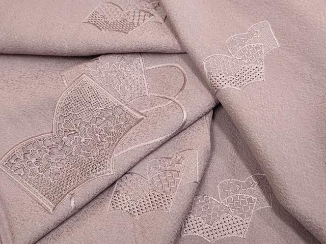 平和屋着物▼中国三大刺繍　スワトウ刺繍　汕頭刺繍　総刺繍　無地絵羽訪問着　冊子花文　濃い鴇浅葱色　正絹　逸品　DABH4870du