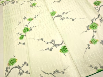平和屋着物▼上質な小紋　枝梅文　暈し染め　正絹　逸品　DABH4880du
