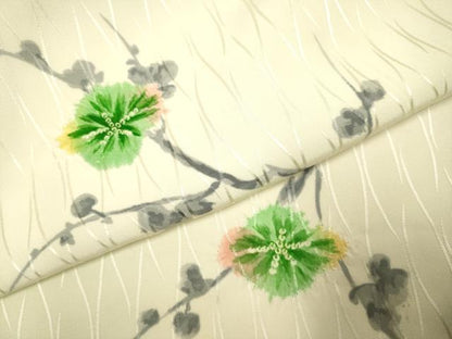 平和屋着物▼上質な小紋　枝梅文　暈し染め　正絹　逸品　DABH4880du
