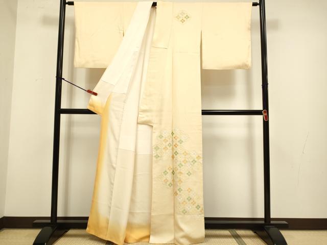 平和屋着物▼中国三大刺繍　相良刺繍　総刺繍　訪問着　七宝花文　正絹　逸品　DABH4881du