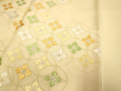 平和屋着物▼中国三大刺繍　相良刺繍　総刺繍　訪問着　七宝花文　正絹　逸品　DABH4881du