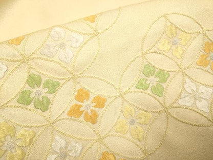 平和屋着物▼中国三大刺繍　相良刺繍　総刺繍　訪問着　七宝花文　正絹　逸品　DABH4881du