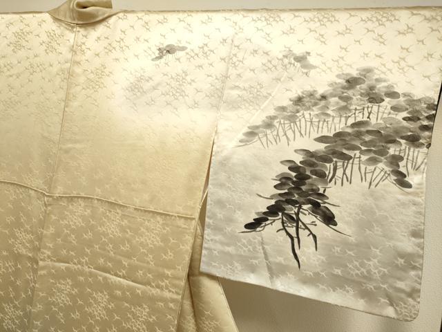 平和屋着物▼訪問着　手描き　松文　暈し染め　正絹　逸品　DABH4882du
