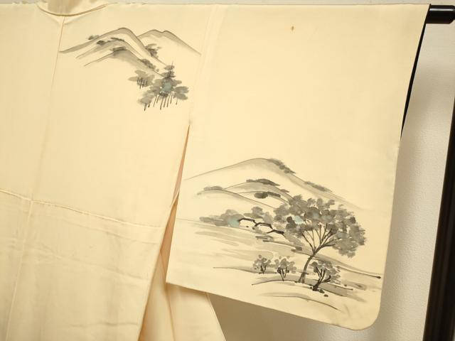 平和屋着物▼訪問着　手描き　風景文　正絹　逸品　DABH4883du