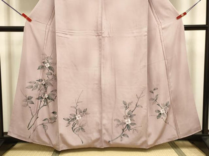平和屋着物▼訪問着　手描き　枝花文　暈し染め　正絹　逸品　DABH4884du