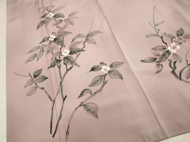 平和屋着物▼訪問着　手描き　枝花文　暈し染め　正絹　逸品　DABH4884du