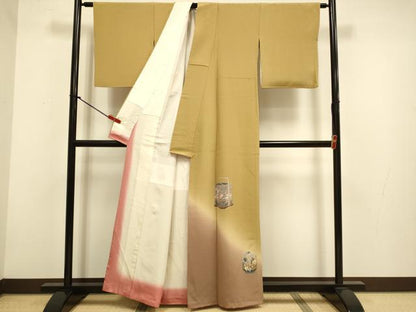 平和屋着物▼中国三大刺繍　相良刺繍　総刺繍　訪問着　器物花文　暈し染め　正絹　逸品　DABH4888du