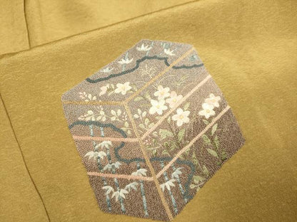 平和屋着物▼中国三大刺繍　相良刺繍　総刺繍　訪問着　器物花文　暈し染め　正絹　逸品　DABH4888du