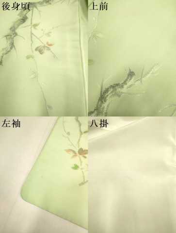 平和屋着物▼上質な小紋　寿光織　枝花文　暈し染め　正絹　逸品　DABH4890du