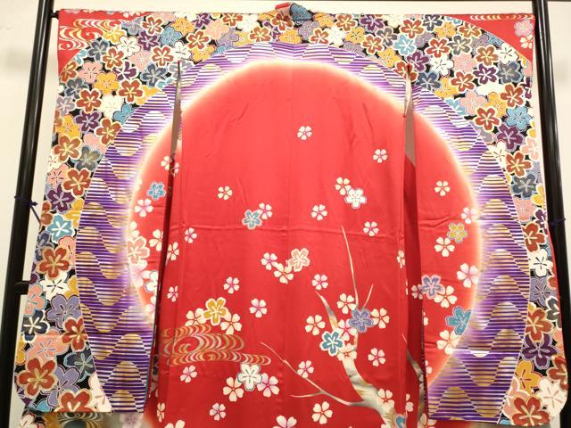 平和屋本店●お引きずり・お引き摺り・引き振袖　和装　結婚式　舞妓　芸妓　芸者　衣装　流水舞桜文　暈し染め　金銀彩　逸品　DABH4894du