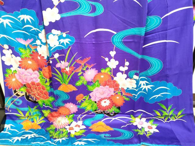 平和屋本店●お引きずり・お引き摺り・引き振袖　和装　結婚式　舞妓　芸妓　芸者　衣装　駒刺繍　流水花車文　金彩　逸品　DABH4901du
