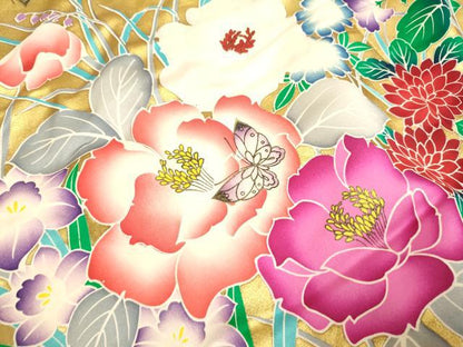 平和屋本店●色打掛　お引きずり　和装　婚礼　結婚式　花嫁　神社挙式　花蝶文　金彩　逸品　DABH4909du