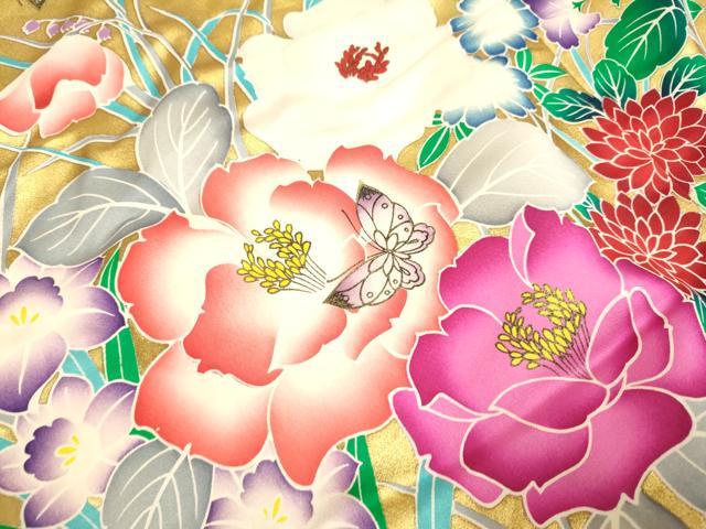 平和屋本店●色打掛　お引きずり　和装　婚礼　結婚式　花嫁　神社挙式　花蝶文　金彩　逸品　DABH4909du