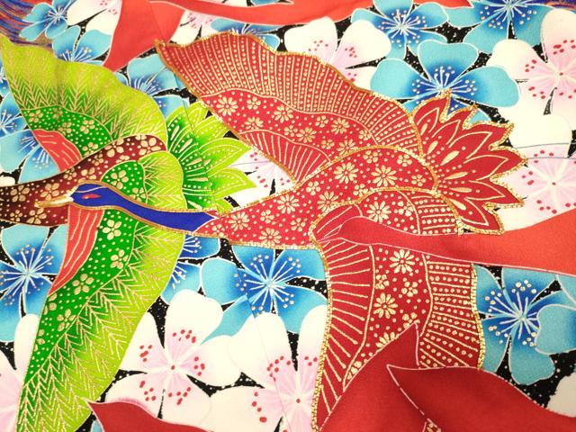 平和屋本店●お引きずり・お引き摺り・引き振袖　和装　結婚式　舞妓　芸妓　芸者　衣装　駒刺繍　飛鶴花文　金彩　逸品　DABH4911du