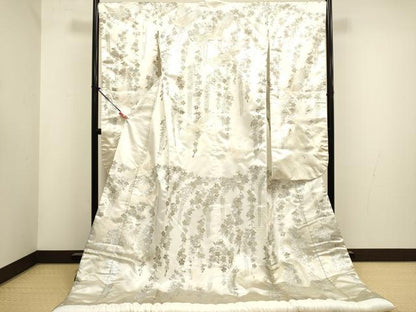 平和屋本店●色打掛　お引きずり　和装　婚礼　結婚式　花嫁　神社挙式　刺繍　枝垂れ桜飛鶴文　銀彩　DABH4913du