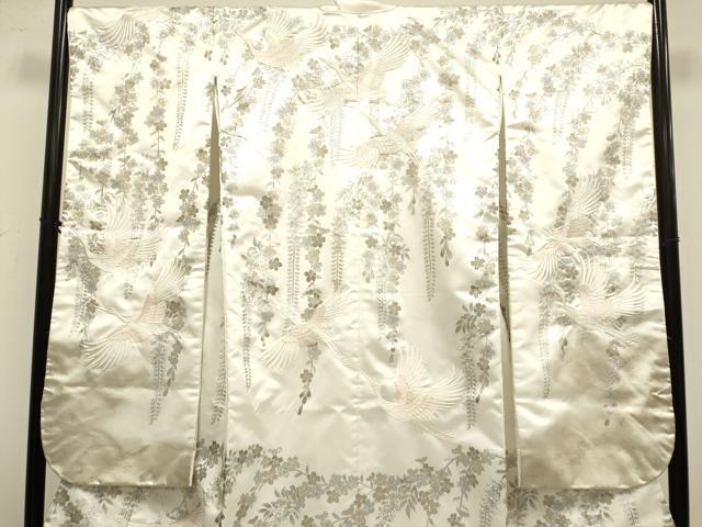 平和屋本店●色打掛　お引きずり　和装　婚礼　結婚式　花嫁　神社挙式　刺繍　枝垂れ桜飛鶴文　銀彩　DABH4913du