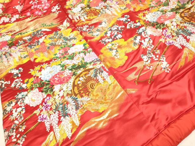 平和屋本店●色打掛　お引きずり　和装　婚礼　結婚式　花嫁　神社挙式　唐織　飛鶴花車文　金銀糸　逸品　DABH4915du