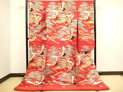 平和屋本店●西陣　色打掛　お引きずり　和装　婚礼　結婚式　花嫁　神社挙式　彩源鶴　金糸　逸品　DABH4918du