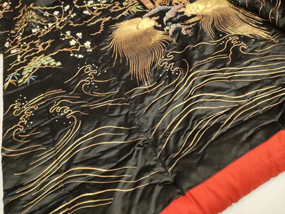 平和屋本店●色打掛　お引きずり　和装　婚礼　結婚式　花嫁　神社挙式　駒刺繍　飛鶴　蓑亀　松竹梅　黒地　逸品　DABH4921du