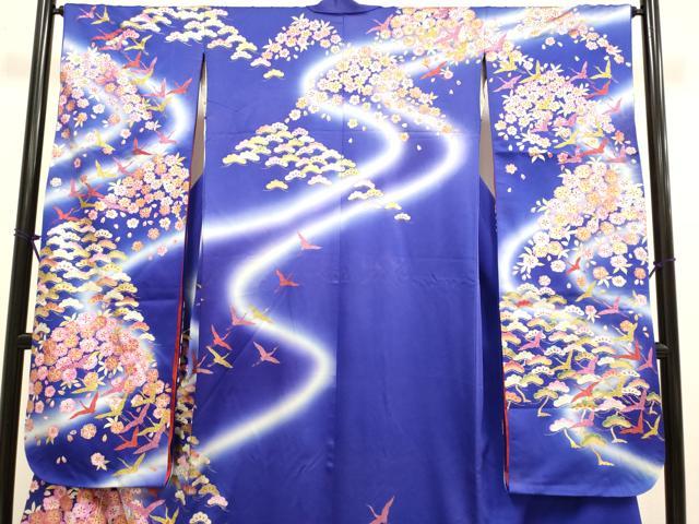 平和屋本店●お引きずり・お引き摺り・引き振袖 和装 結婚式 舞妓 芸妓 芸者 衣装 飛鶴舞桜松文 暈し染め 金銀彩 逸品 DABH4922du
