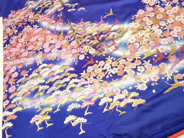平和屋本店●お引きずり・お引き摺り・引き振袖 和装 結婚式 舞妓 芸妓 芸者 衣装 飛鶴舞桜松文 暈し染め 金銀彩 逸品 DABH4922du