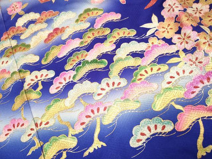 平和屋本店●お引きずり・お引き摺り・引き振袖 和装 結婚式 舞妓 芸妓 芸者 衣装 飛鶴舞桜松文 暈し染め 金銀彩 逸品 DABH4922du