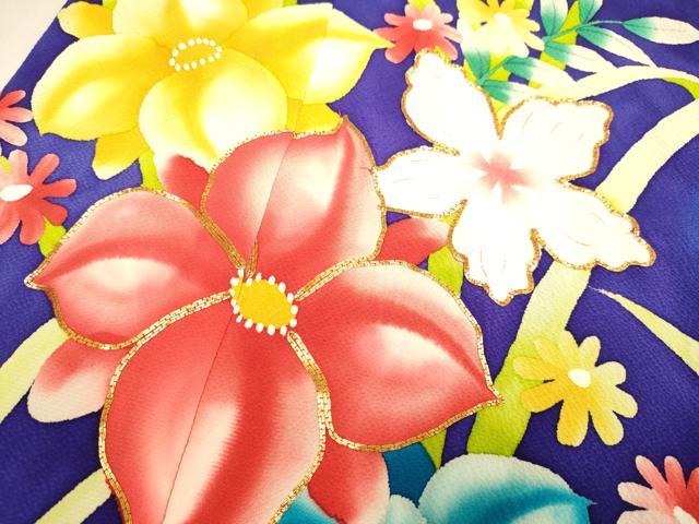 平和屋本店●お引きずり・お引き摺り・引き振袖　和装　結婚式　舞妓　芸妓　芸者　衣装　作家物　駒刺繍　草花文　逸品　DABH4926du