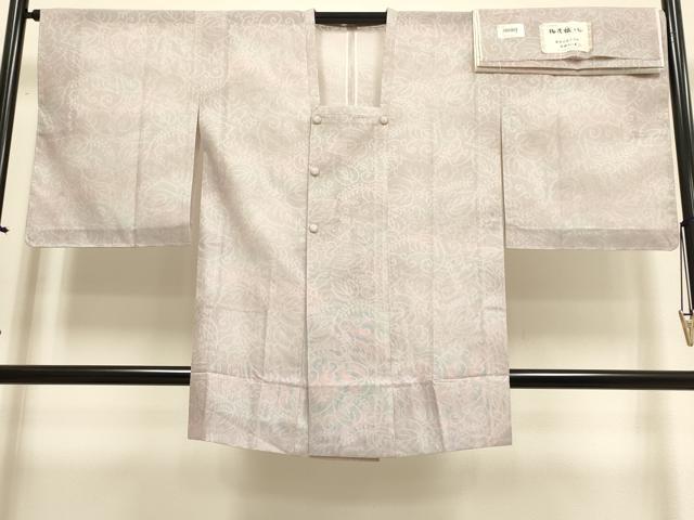 平和屋着物▽西陣　道行コート　スリーシーズン　春夏秋　塵除け　唐草文　暈し染め　証紙付き　正絹　逸品　DABH4930du