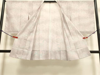 平和屋着物▽西陣　道行コート　スリーシーズン　春夏秋　塵除け　唐草文　暈し染め　証紙付き　正絹　逸品　DABH4930du
