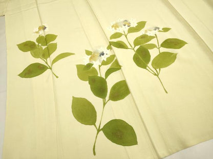 平和屋着物▽訪問着　単衣　草花文　金彩　正絹　逸品　DABH4939du
