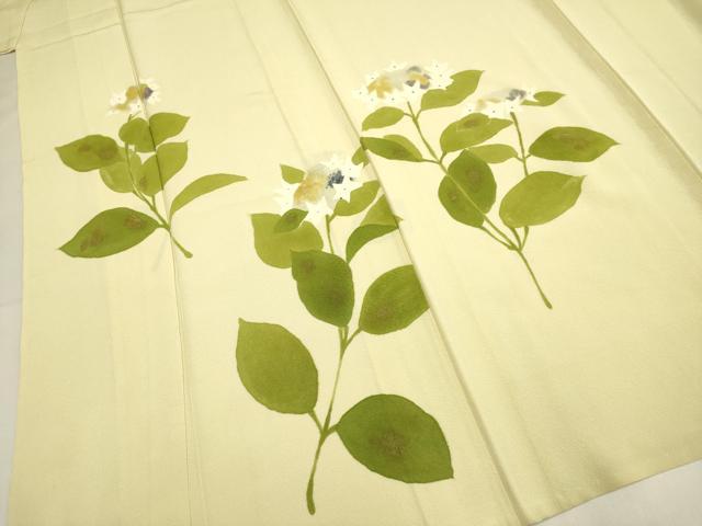平和屋着物▽訪問着　単衣　草花文　金彩　正絹　逸品　DABH4939du