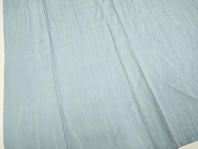 平和屋着物▽上質な色無地　単衣　変わり縞地紋　濃い灰青色　正絹　逸品　DABH4945du