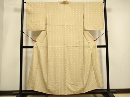 平和屋着物▽上質な小紋　単衣　舞羽文　正絹　逸品　DABH4950du