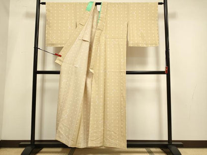 平和屋着物▽上質な小紋　単衣　舞羽文　正絹　逸品　DABH4950du