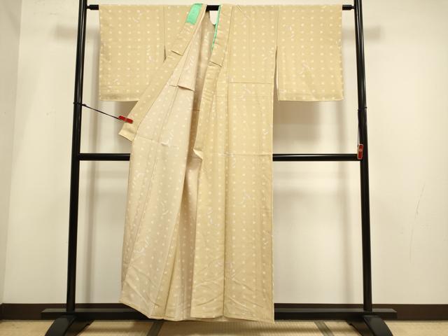 平和屋着物▽上質な小紋　単衣　舞羽文　正絹　逸品　DABH4950du
