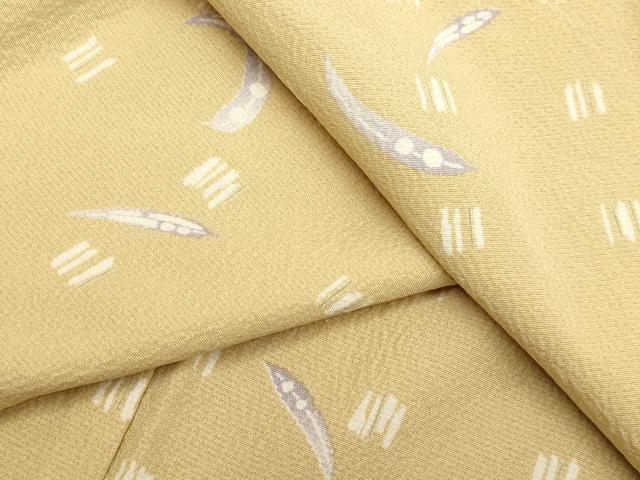 平和屋着物▽上質な小紋　単衣　舞羽文　正絹　逸品　DABH4950du