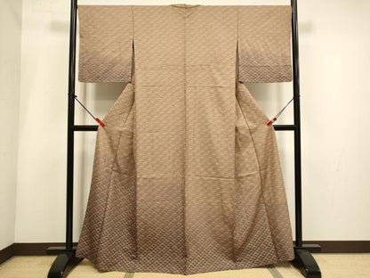 平和屋着物▽訪問着　単衣　芝文　暈し染め　金彩　正絹　逸品　DABH4953du