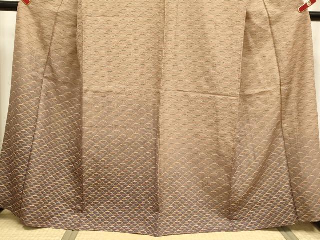 平和屋着物▽訪問着　単衣　芝文　暈し染め　金彩　正絹　逸品　DABH4953du